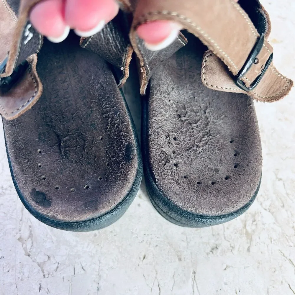 Mephisto Comfort Shoes Euro 41 Brown Nubuck Leather Slides Shoes US 10 10.5